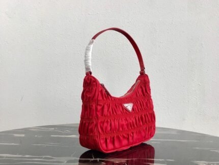 Replica Prada 1NE204 Prada Nylon and Saffiano Leather Mini Bag in Red