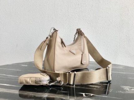 Replica Prada 1BH204 Prada Re-Edition 2005 Nylon Bag Apricot