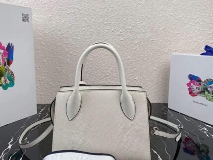 Replica Prada 1BA269 Saffiano Leather Prada Monochrome Bag White