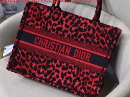 Replica Dior M1296 Small Dior Book Tote Raspberry Pop Mizza Embroidery
