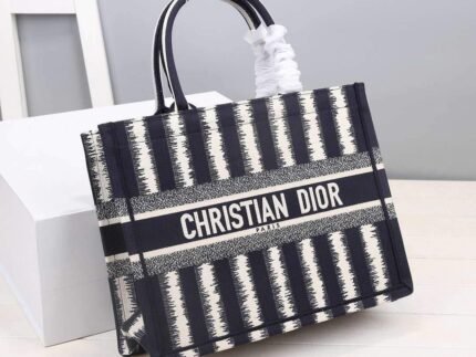 Replica Dior M1286 Dior Book Tote small Blue D-Stripes Embroidery