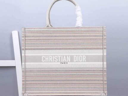 Replica Dior M1286 Dior Book Tote Pink D-Stripes Embroidery