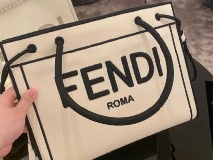 Replica FENDI 8BH378 Medium ROMA Tote Undyed canvas Tote bag