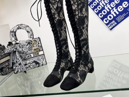 J-ADIOR Embroidery jacquard high boot black size: 34 -43(34.40.41.42.43. should be customized made)note shoes size when you fill shipping address
