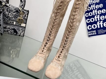 J-ADIOR Embroidery jacquard high boot bare pink size: 34 -43(34.40.41.42.43. should be customized made)note shoes size when you fill shipping address