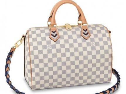 Replica Louis Vuitton Damier Azur Speedy Bandouli??re 30 With Braided Strap N50054 BLV041