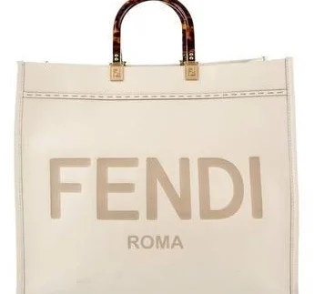 Replica Fendi 8BH372 FENDI Large Sunshine Shopper Bag White Leather