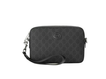 Gucci Shoulder Bag With Interlocking G Black GG Supreme Canvas For Women  9.6in/24.5cm GG 703468 92THF 1000
