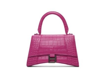 Balenciaga Hourglass Small Handbag In Dark Pink, For Women, Women’s Bags 9in/23cm