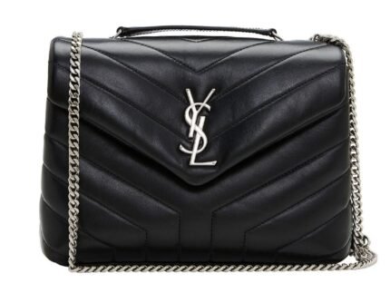Saint Laurent Loulou Small Chain Bag In Matelassé “Y” Black For Women 9.8in/23cm YSL  494699DV7261000