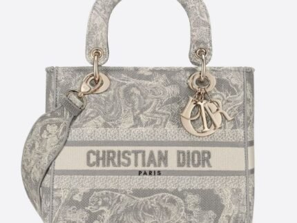 Christian Dior Medium Lady D-Lite Bag Grey, For Women, Women’s Handbags 24cm/9.5in CD