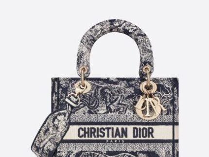 Christian Dior Medium Lady D-Lite Bag Blue, For Women, Women’s Handbags 24cm/9.5in CD M0565ORGO_M928