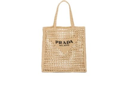 Prada Raffia Tote Bag Beige For Women, Women’s Bags 14.9in/38cm