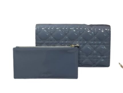 Christian Dior Lady Dior Pouch Smoky blue, For Women, Women’s Handbags 8.5in/21.5cm CD