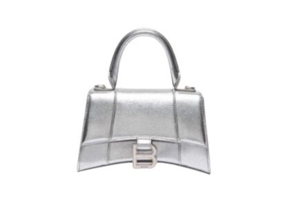 Balenciaga Hourglass Small Handbag In Sliver, For Women, Women’s Bags 9in/23cm