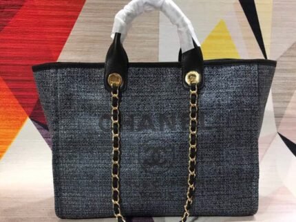 Chanel Deauville Tote 38cm Black/Dark For Women A66941