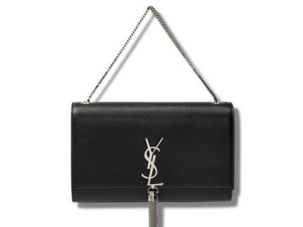 Saint Laurent Kata Medium Chain Bag Black With Tassel For Women 9.4in/24cm YSL 354119BOW0N1000
