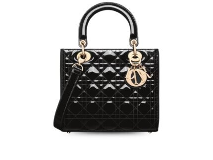 Christian Dior Medium Lady Dior Bag Black Cannage For Women 9.5in/24cm CD M0565OWCB_M900