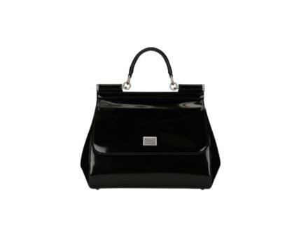 DOLCE&GABBANA Medium Sicily Bag In Polished Black For Women BB6002AI41380999