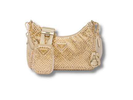 Re-Edition 2005 Satin Bag With Crystals Platinum For Women – 1BH204_2AWL_F0522_V_V9L