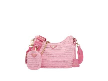 Re-Edition 2005 Raffia Bag Pink For Women 1BH204_2A2T_F0442_V_V9L