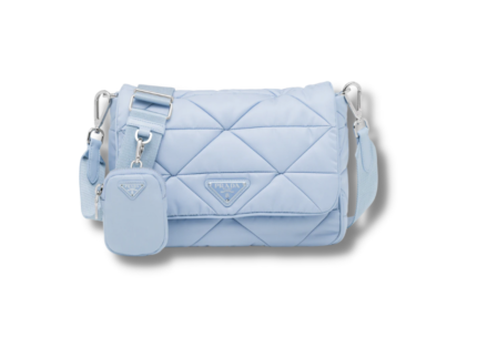 Re-Nylon Padded Shoulder Bag Blue For Women-1BD290_RDJN_F0076_V_O1O