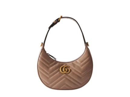 Gucci Marmont Half Moon Shaped Mini Bag Beige For Women, Women’s Bags 8.5in/22cm GG