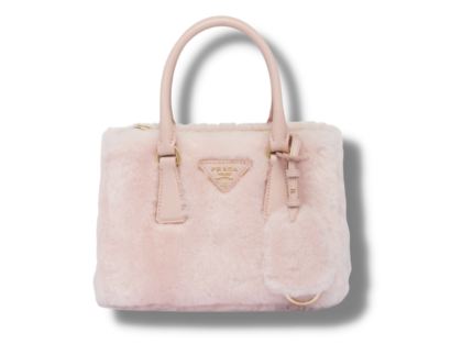 Prada Galleria Shearling Mini-bag Orchid Pink For Women