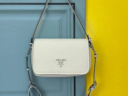 Prada Shoulder Bag White For Women, Women’s Bags 9in/23cm 1BD314_2DKV_F0009_V_3OO