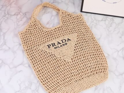 Raffia Tote Bag Beige For Women 1BG424_2A2T_F0018_V_OOO – 20 Inches / 51 Cm