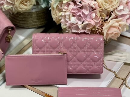Christian Dior Lady Dior Pouch Pink, For Women, Women’s Handbags 8.5in/21.5cm CD