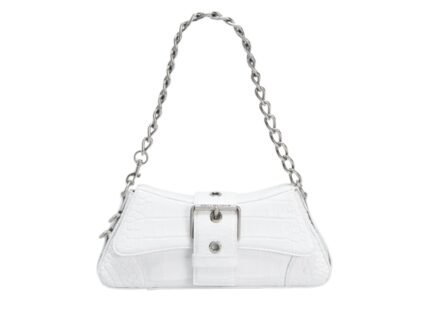 Lindsay Small Embossed Shoulder Bag In White/Pink/Black For Women 11.4in/29cm