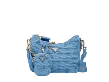 Re-Edition 2005 Raffia Bag Blue For Women 1BH204_2A2T_F0076_V_V9L