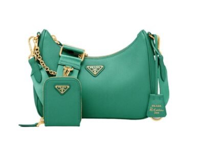 Re-Edition 2005 Saffiano Bag In Green For Women 8.6 in/ 22 cm 1BH204_NZV_F0PCL_V_V2M